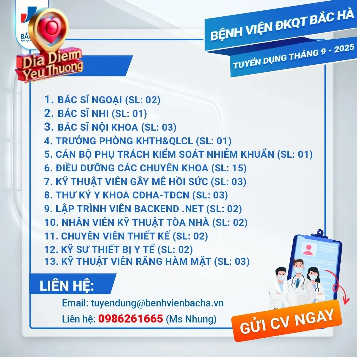 Các Vị Trí Phi Lâm Sàng Thường Xuyên Tuyển Dụng